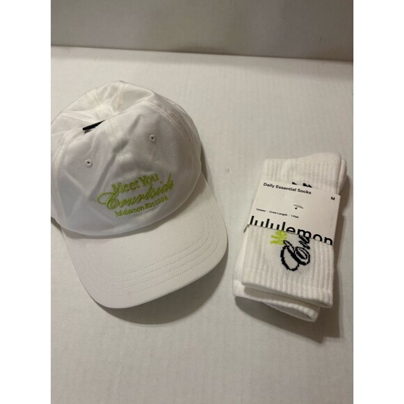 Lululemon nwt bundle meet you courtside hat, and matching socks unisex